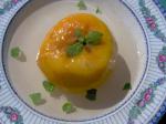 American Poached Peaches in Mint Syrup Dessert