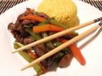 American Stirfried Shredded Beef With Peppers Dinner