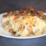 French Sausage Hash Brown Casserole Soup