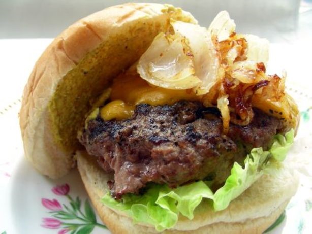 Canadian Canadian Burger With Beerbraised Onions and Cheddar Dinner