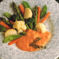 American Red Pepper Coulis Dinner