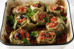 American Roasted Artichokes With Tomato And Olives Recipe Appetizer