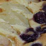 British Clafoutis with Pears and Cherries Dessert