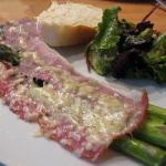 Green Asparagus with Ham and Parmesan Cheese recipe