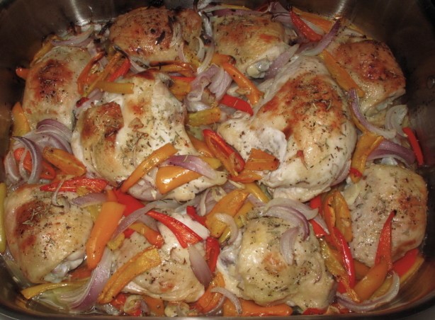 American Roasted Chicken with Peppers Dinner