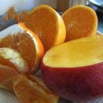 American Juice of Mango with Orange and Mandarin Appetizer
