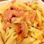 American Pasta with Smoked Salmon and Leek Dinner