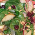 Canadian Spinach Salad with Bosc Pears Cranberries Red Onion and Toasted Hazelnut Breakfast