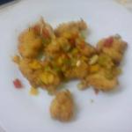 American Fried Chicken with Peppers and Onions Appetizer