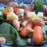 American Spinach Salad and Cashew Nuts Appetizer