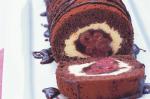 American Chocolate Fudge And Cherry Sponge Roll Recipe Dessert