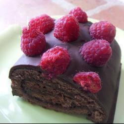 Brazilian Brazilian Roll rocambole of Chocolate with Raspberries Dessert
