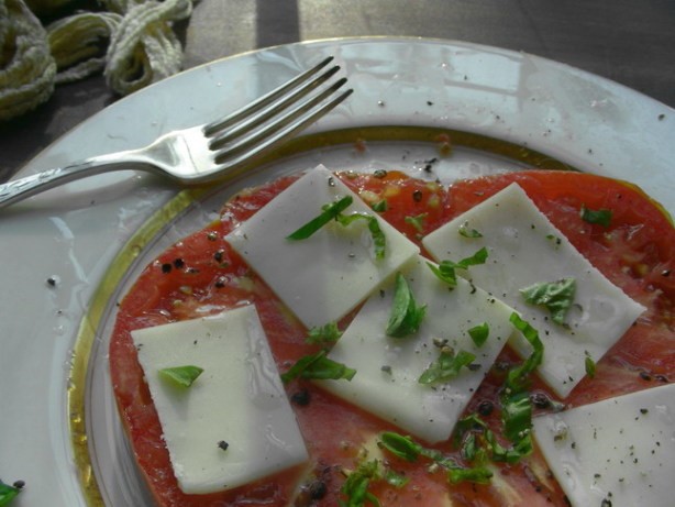 American Heirloom Tomato Mozzarella and Basil Side Dish Dinner