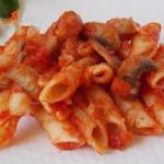 Chilean Pasta with Tomatoes Sausage and Mushrooms Appetizer