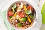 American Brown Rice And Vegetable Salad With Basil Dressing Recipe Appetizer