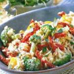 Rice with Broccoli Salad and Salami recipe