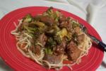 American Spicy Linguine Beef and Broccoli Dinner