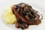 Canadian Steak With Mushroom Ragout and Polenta Recipe Dinner