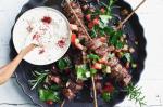 American Rosemary Lamb Kebabs With Lemon and Olive Relish Recipe Appetizer