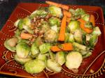 American Brussels Sprouts Baby Carrots and Pecans in a Maple Sauce Dessert