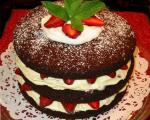 American Chocolate Raspberry or Strawberry Tall Cake Dessert