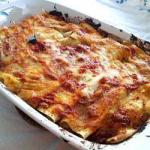 American Cannelloni Homemade Stuffed with Minced Meat Dinner