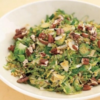 American Shredded Brussels Sprouts with Pecans and Mustard Seeds Appetizer