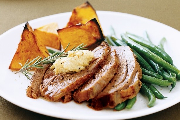 American Roast Lamb With Pumpkin Beans And Hommus Recipe Appetizer