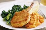 American Parmesancrumbed Veal Cutlets With Sweet Potato Mash Recipe Dessert