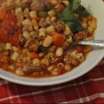 American Minestrone Soup with Chorizo Appetizer