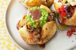 American roast Lamb And Pea Mash Jacket Potatoes Recipe Appetizer