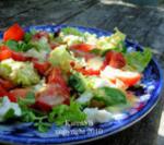American Mozzarella Salad With Green Herb Dressing Appetizer