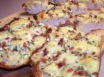British Garlic Bread With Bacon Bits Rosemary and Creamy Brie Dinner