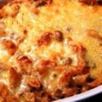 American Noodles Gratin with bolognese Sauce Lamb Appetizer