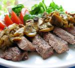 American Grilled Safari Steak With Mango Chutney and Mushrooms Dinner