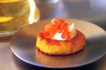 French Saffronfrench Toast With Smoked Salmon And Salmon Roe Recipe Appetizer