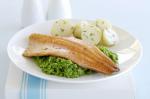 Rainbow Trout With Minted Pea Mash Recipe recipe
