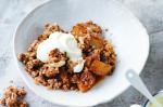 American Pear And Coconut Crumble With Doublethick Cream Recipe Dessert