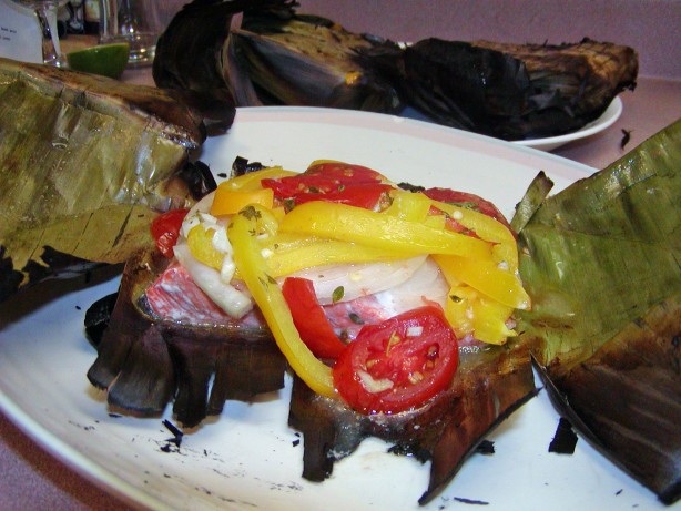 American Lemon Grilled Fish in Banana Leaves Dinner