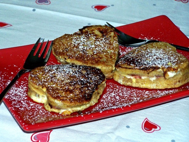 French French Toast With Raspberry Chocolate  Cream Cheese Breakfast