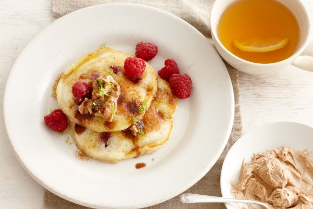 American Raspberry And Lime Hotcakes With Lime And Cinnamon Butter Recipe Dessert
