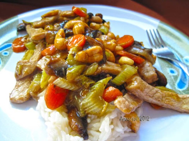 Chinese Honey Nut Pork or Chicken Stirfry Dessert