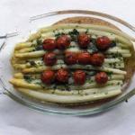 British Asparagus Gratin with Wild Garlic Appetizer
