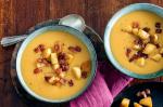Canadian Pumpkin And Apple Cider Soup With Apple And Bacon Croutons Recipe Appetizer