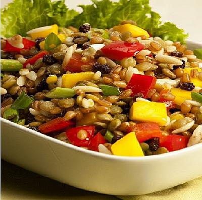 Indian Curried Lentil and Wheatberry Salad With Mango Appetizer