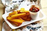American Polenta Chips With Tomato Sauce Recipe Appetizer
