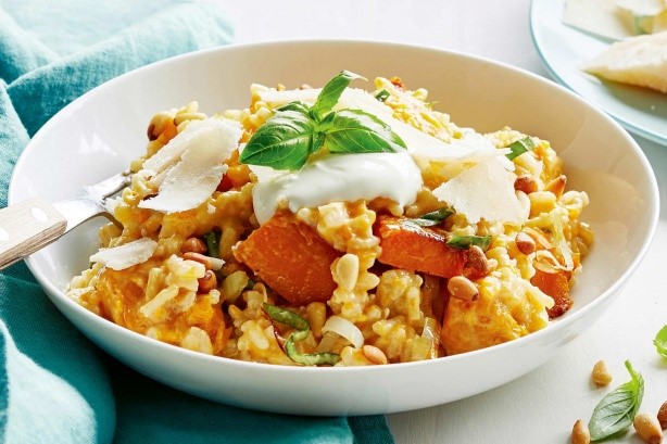 American Pumpkin Basil And Pine Nut Risotto Recipe Dessert