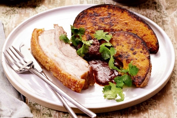 American Roast Pork Belly Adobo And Kent Pumpkin Recipe Appetizer