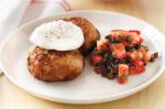 American Brunch Rissoles With Poached Eggs And Tomato Salad Recipe Appetizer