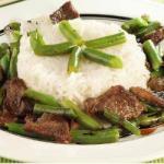 British Beef with Green Beans and Rice Dinner
